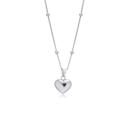 Zia Heart Charm Silver Necklace