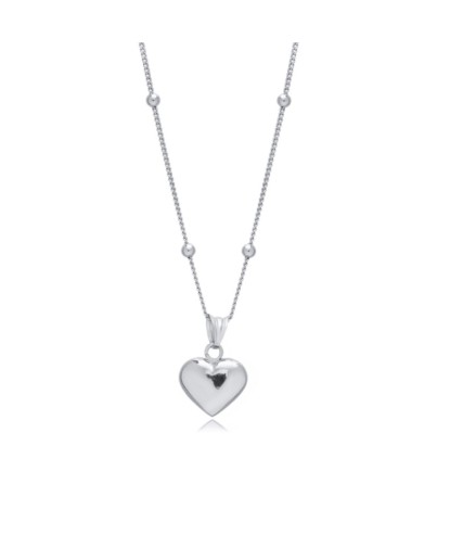 Zia Heart Charm Silver Necklace