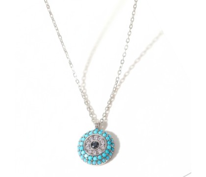 Zia Turquoise Evil Eye Pendant Necklace