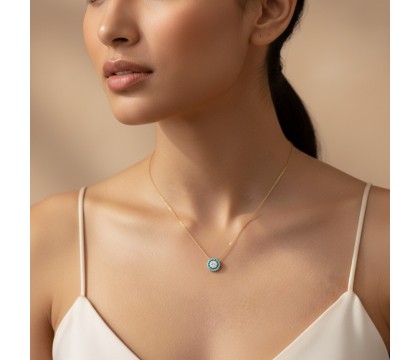Zia Turquoise Evil Eye Pendant Necklace – 925 Silver