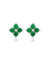 Zia Emerald Zircon Stone Flower Gold-Plated Earrings Zia Emerald Zircon Stone Flower Gold-Plated Earrings
