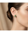 Zia Emerald Zircon Stone Flower Gold-Plated Earrings Zia Emerald Zircon Stone Flower Gold-Plated Earrings