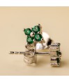 Zia Emerald Zircon Stone Flower Gold-Plated Earrings Zia Emerald Zircon Stone Flower Gold-Plated Earrings