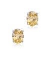 Zia Oval Silver with Citrine Stone Stud Earrings Zia Oval Silver with Citrine Stone Stud Earrings