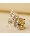 Zia Oval Silver with Citrine Stone Stud Earrings Zia Oval Silver with Citrine Stone Stud Earrings