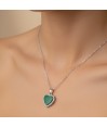 Zia Malachite Heart Zircon Charm Necklace Zia Malachite Heart Zircon Charm Necklace