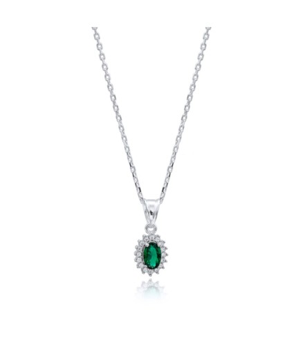 Zia Emerald CZ Green Stone Dainty Necklace