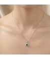 Zia Emerald CZ Green Stone Dainty Necklace