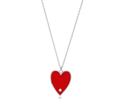 Zia Big Red Enamel Heart Handcrafted
