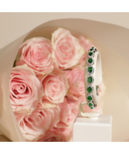 Zia Emerald CZ Stone Tennis Bracelet