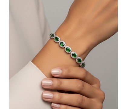 Zia Emerald CZ Stone Tennis Bracelet
