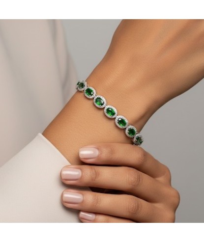 Zia Emerald CZ Stone Tennis Bracelet
