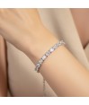 Zia White CZ Stone Rectangle Silver Tennis Bracelet
