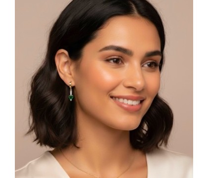 Zia Emerald CZ Earrings – Gold Plated Silver