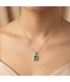 Zia Rectangle Silver Charm Necklace Zia Rectangle Silver Charm Necklace