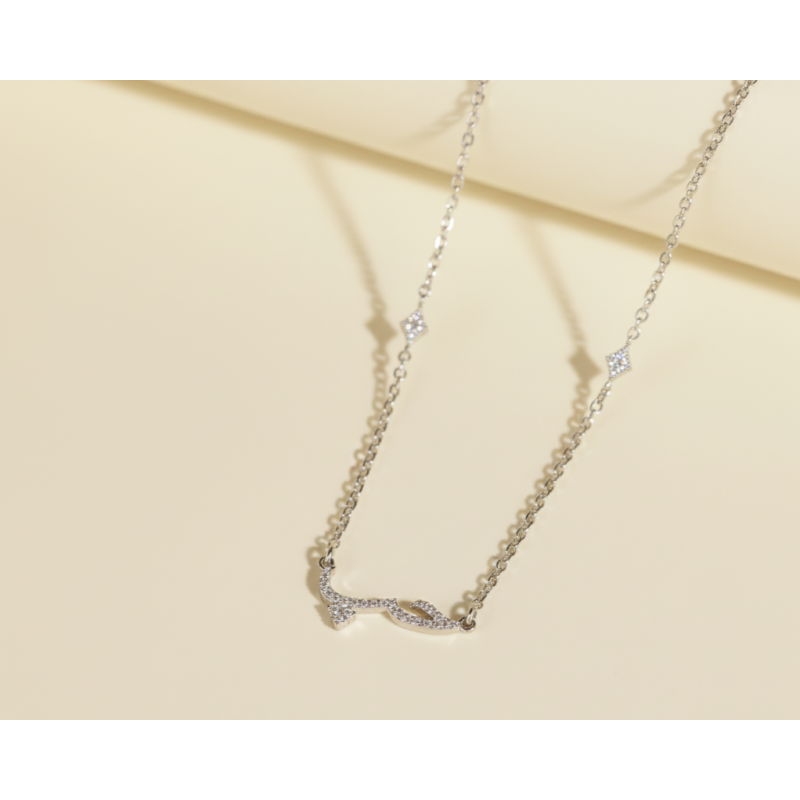 Zia Love Arabic Alphabet Silver Necklace Zia Love Arabic Alphabet Silver Necklace