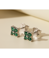 Zia Emerald Zircon Stone Flower Gold-Plated Earrings Zia Emerald Zircon Stone Flower Gold-Plated Earrings