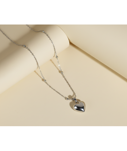 Zia Heart Charm Silver Necklace – 925 Sterling Silver