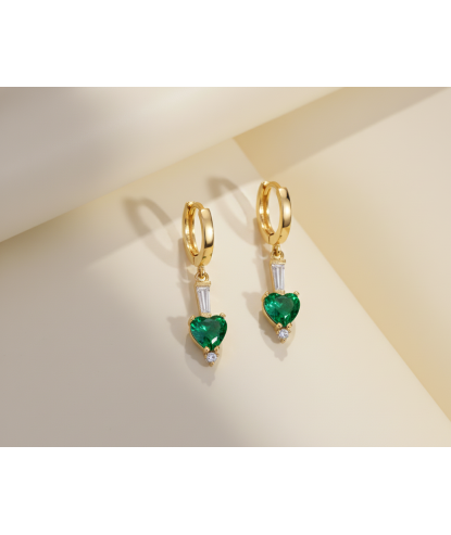 Zia Emerald CZ Earrings – Gold Plated Silver