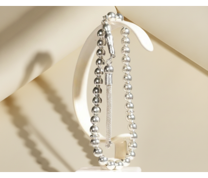 Zia 925 Silver Rosary (Misbaha) – Unisex Sterling Silver