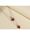 Zia Red Heart Silver Necklace