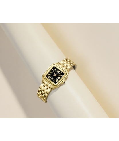 Zia Ladies Gold Watch – Black Dial, Quartz, 24 mm