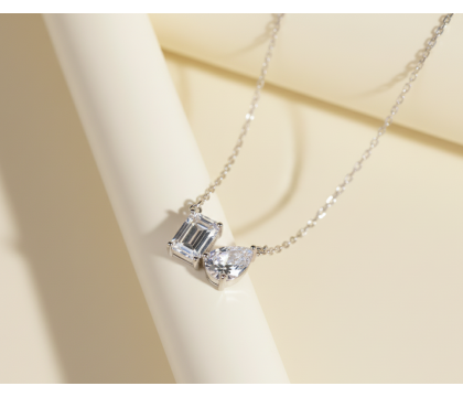 Zia Cluster Zircon Charm Necklace – 925 Sterling Silver