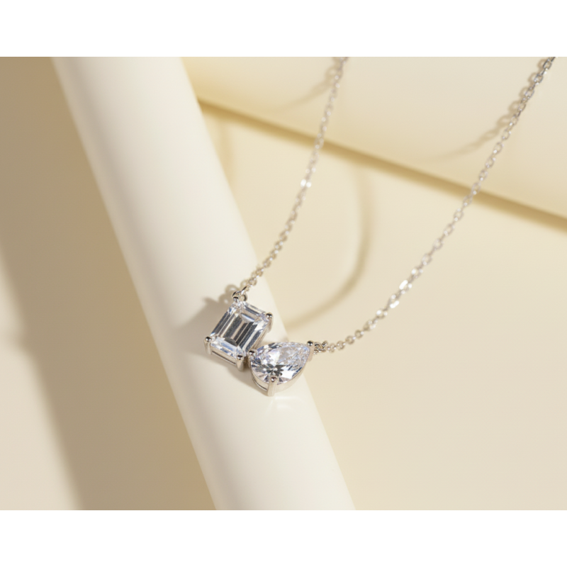 Zia Cluster Zircon Charm Necklace