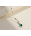 Zia Emerald CZ Green Stone Dainty Necklace