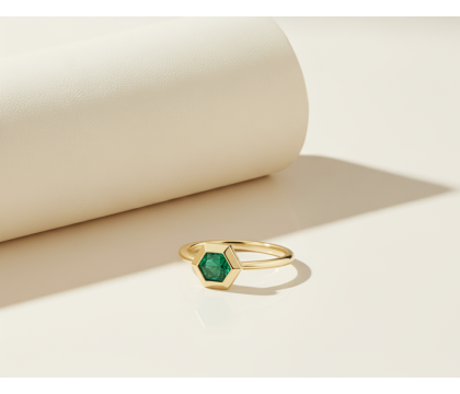 Plated Gold Emerald Ring – Noor Collection | Zia Jewellery