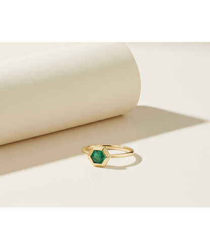 Plated Gold Emerald Ring – Noor Collection | Zia Jewellery