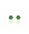 Noor Emerald Hexagon Stud Earrings