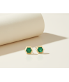 Noor Emerald Hexagon Stud Earrings