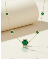 Noor Emerald Hexagon Station Necklace Noor Emerald Hexagon Station Necklace