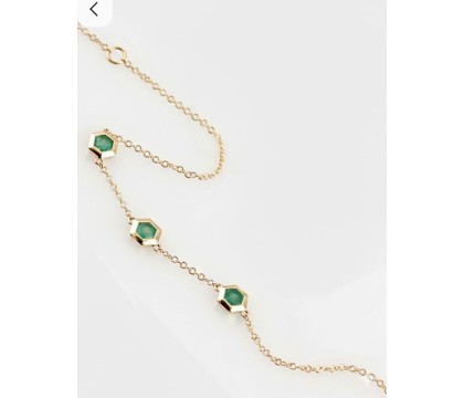 Noor Emerald Hexagon Station Bracelet