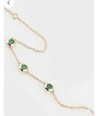 Noor Emerald Hexagon Station Bracelet