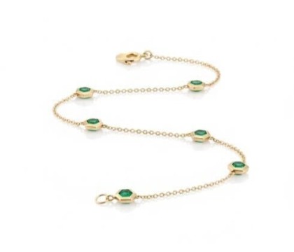 Noor Emerald Hexagon Bracelet | Zia Jewellery