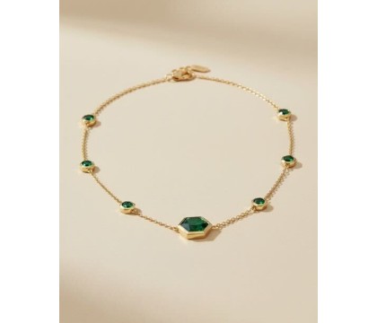 Noor Emerald Hexagon Bracelet | Zia Jewellery