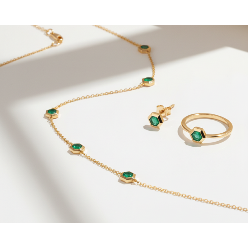 Noor Emerald Hexagon Station Set Noor Emerald Hexagon Station Set