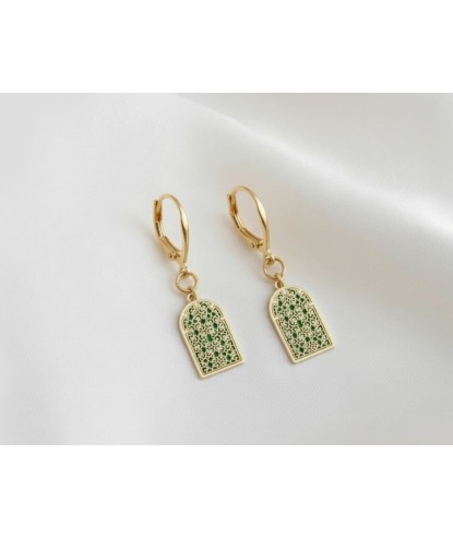 Arabian Night Malachite Arc Earrings