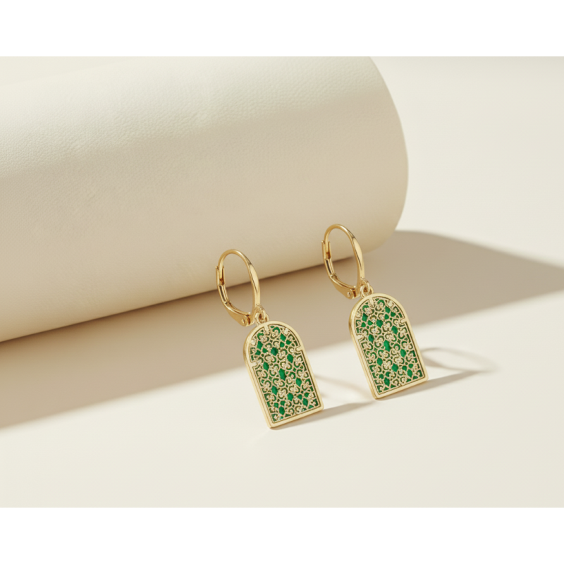 Arabian Night Malachite Arc Earrings Arabian Night Malachite Arc Earrings
