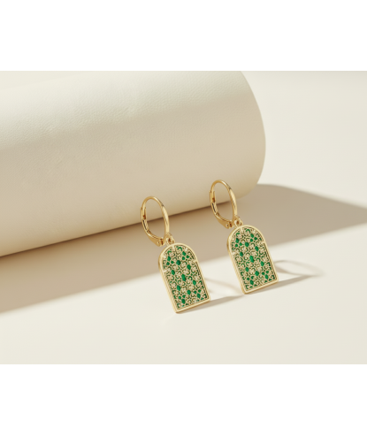 Arabian Night Malachite Arc Earrings | Zia Jewellery