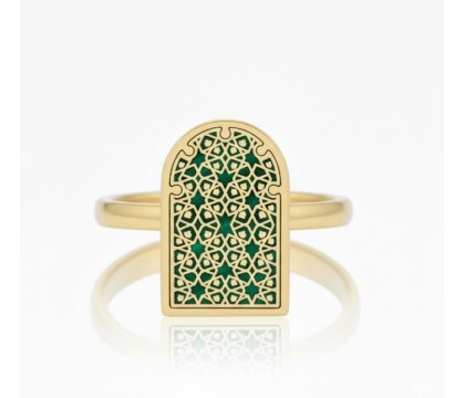 Arabian Night Malachite Arc Ring