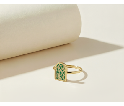Arabian Night Malachite Arc Ring | Zia Jewellery