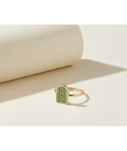 Arabian Night Malachite Arc Ring | Zia Jewellery
