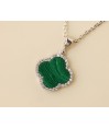 Zia Malachite Zircon Stone Charm Necklace Zia Malachite Zircon Stone Charm Necklace