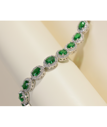 Zia Emerald CZ Tennis Bracelet – 925 Sterling Silver