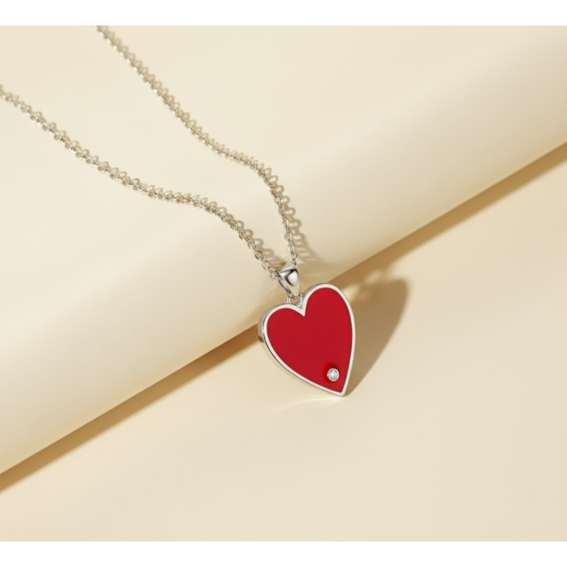 Zia Big Red Enamel Heart Handcrafted
