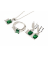 Zia Silver Emerald Women Set