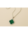 Zia Malachite Zircon Stone Charm Necklace Zia Malachite Zircon Stone Charm Necklace